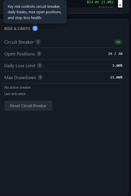 Risk and limits panel
